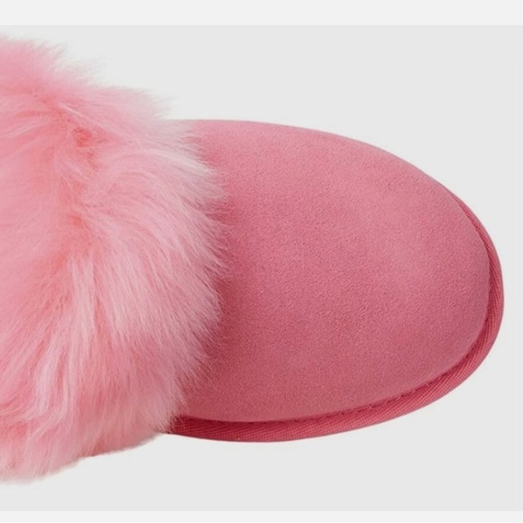 UGG Soft Pink Fluffy Slippers - Picture 7 of 11